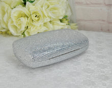 Load image into Gallery viewer, Crystal Evening Clutch - Handmade Sparkly Handbag With Chain Strap & Luxury Box