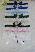 Load image into Gallery viewer, Blue Garter Something Blue Garter French Blue Wedding Custom Wedding Garters Personalise Wedding Garter Gift for Bride Bridal Shower Hen Do