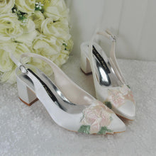 Load image into Gallery viewer, Ivory Block Heel Bridal Shoes - UK3 - Ready to Dispatch