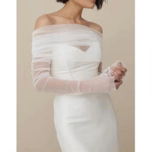 Load image into Gallery viewer, Tulle Wedding Bolero and Fingerless Glove Set: Bridal Dress Cover