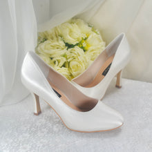 Load image into Gallery viewer, Pink Satin Bridal Shoes: 3" Heel Wedding Coloured Court Shoe