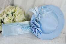 Load image into Gallery viewer, Handmade Satin Hatinator with Rose Flowers & Feathers | Matching Clutch Bag