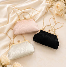 Load image into Gallery viewer, Luxury Ivory Lace Embroidered Bag, Floral Bridal Clutch with Detachable Chain