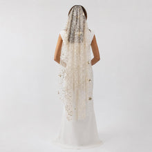 Load image into Gallery viewer, Handmade Celestial Wedding Veil, Rose Gold Pink Star Veil