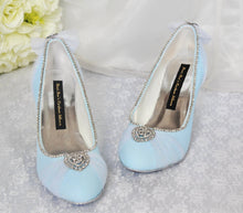 Load image into Gallery viewer, Cinderella Princess Costume Shoes: Something Blue Block Heel Bridal Pumps