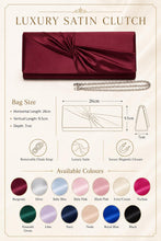 Load image into Gallery viewer, Handmade Satin Clutch Bag | Wedding Purse with Removable Chain Strap