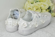 Load image into Gallery viewer, Personalized Converse Wedding Sneakers: Bridal Shoes with Initials - UK3/US5.5