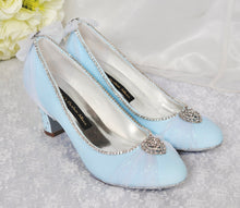 Load image into Gallery viewer, Cinderella Princess Costume Shoes: Something Blue Block Heel Bridal Pumps
