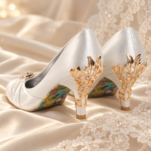 Load image into Gallery viewer, Fairytale Rose Bridal Shoes – Beauty and the Beast-Inspired Heels