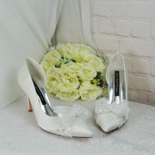 Load image into Gallery viewer, Ivory D'Orsay Wedding Heels with Bow