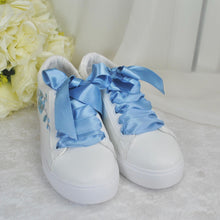 Load image into Gallery viewer, Something Blue Embroidered Floral Bridal Trainers