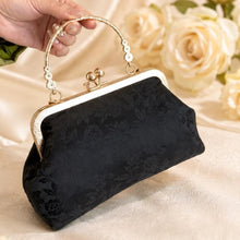 Load image into Gallery viewer, Luxury Ivory Lace Embroidered Bag, Floral Bridal Clutch with Detachable Chain