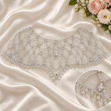 Load image into Gallery viewer, Crystal Embellished Bridal Cape | Silver Dress Cover-Up