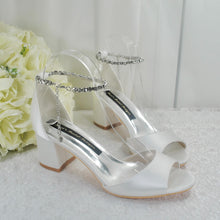 Load image into Gallery viewer, Ivory Block Heel Bridal Shoes - UK5 - Ready to Dispatch