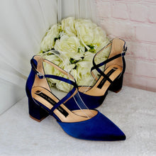 Load image into Gallery viewer, Low Heel Satin Block Heels - Mia Wedding Shoes