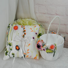 Load image into Gallery viewer, Orange Secret Garden Ring Pillow