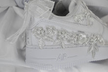 Load image into Gallery viewer, Embroidered Bridal AF1 Air Force Sneakers: Custom Personalised Wedding Shoes