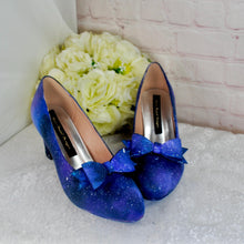 Load image into Gallery viewer, Galaxy Block Heel Bridal Shoes: Hand-Painted Celestial Star Heels