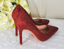 Load image into Gallery viewer, Sparkling Glitter Bridal Shoes - Handmade Wedding Stiletto Heels UK5/US7.5