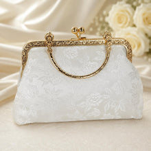 Load image into Gallery viewer, Luxury Ivory Lace Embroidered Bag, Floral Bridal Clutch with Detachable Chain