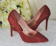 Load image into Gallery viewer, Sparkling Glitter Bridal Shoes - Handmade Wedding Stiletto Heels UK5/US7.5