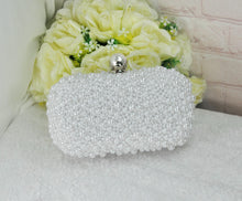 Load image into Gallery viewer, Handmade Pearl Clutch Bag: Elegant Bridal Wedding Purse
