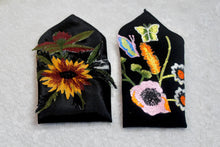 Load image into Gallery viewer, Embroidered Wildflower Pocket Squares & Matching Tie: Secret Garden Wedding Necktie
