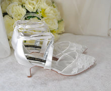 Load image into Gallery viewer, Bridal Embroidered Shoes - Floral Wedding Sandals With Low Heel Comfort • UK6/US8.5