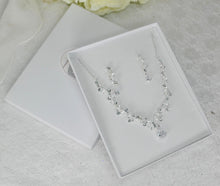 Load image into Gallery viewer, Bridal Jewelry Set: Teardrop Cubic Zirconia Necklace and Earrings