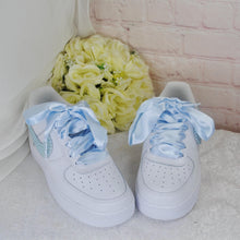 Load image into Gallery viewer, Something Blue Personalised AF1 Air Force 1 Trainers Genuine Sneakers for Bride or Groom, Customised Bridal Wedding Shoes