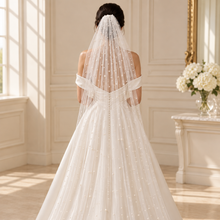 Load image into Gallery viewer, Scattered Pearl Wedding Veil | White, Ivory, Champagne or Pink