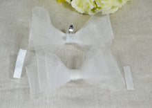 Load image into Gallery viewer, Shoe Bow Clips - Asymmetrical Organza Bow
