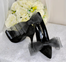 Load image into Gallery viewer, Shoe Bow Clips - Asymmetrical Organza Bow