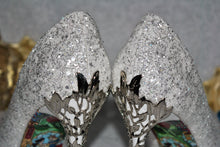 Load image into Gallery viewer, Sparkling Glitter Wedding Shoes, Beauty and the Beast 7cm Kitten Heel
