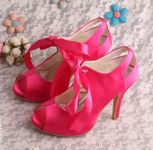 Load image into Gallery viewer, Vintage Satin Mary Jane Bridal Shoes