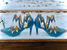 Load image into Gallery viewer, LAST ONE - Elsa Princess Inspired Bridal Shoes, Swarovski Wedding Boots - UK5/US7.5
