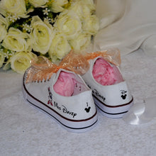 Load image into Gallery viewer, Personalised Bridal Flat Shoes, Custom Canvas Sneakers, Trainers, Converse Style Wedding Shoes, Any Theme