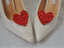 Load image into Gallery viewer, Glitter Heart Shoe Clips