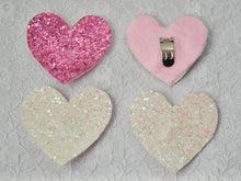 Load image into Gallery viewer, Glitter Heart Shoe Clips