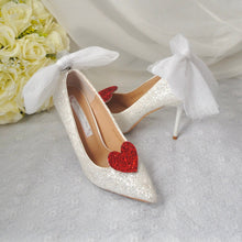 Load image into Gallery viewer, Glitter Heart Shoe Clips