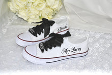 Load image into Gallery viewer, DIY Wedding Converse. Wedding Shoe Vinyl, Iron On Transfer Stickers, Iron On Vinyl, Custom Wedding Shoes, Personalised Sneakers, Trainers