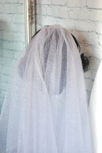 Load image into Gallery viewer, 2-Tier Sparkling Glitter Bridal Veils - 100cm to 300cm - Ivory, White or Champagne - with Comb & Blusher