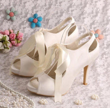 Load image into Gallery viewer, Vintage Satin Mary Jane Bridal Shoes