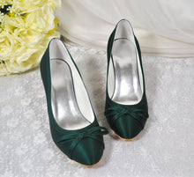 Load image into Gallery viewer, Stunning Satin Emerald Green Wedding Shoes - Other colours