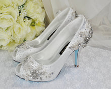 Load image into Gallery viewer, Sparkling Bridal Shoes, Crystal Embellished 'Cinderella' Wedding Shoes Size UK4/US6.5