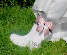 Load image into Gallery viewer, Bridal Rain Boots, Wellies, Alternative Wedding Shoes,