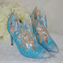 Load image into Gallery viewer, LAST ONE - Elsa Princess Inspired Bridal Shoes, Swarovski Wedding Boots - UK5/US7.5