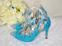 Load image into Gallery viewer, LAST ONE - Elsa Princess Inspired Bridal Shoes, Swarovski Wedding Boots - UK5/US7.5