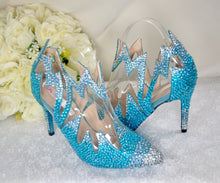Load image into Gallery viewer, LAST ONE - Elsa Princess Inspired Bridal Shoes, Swarovski Wedding Boots - UK5/US7.5