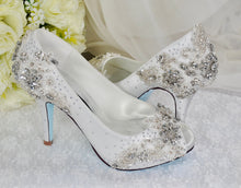 Load image into Gallery viewer, Sparkling Bridal Shoes, Crystal Embellished 'Cinderella' Wedding Shoes Size UK4/US6.5